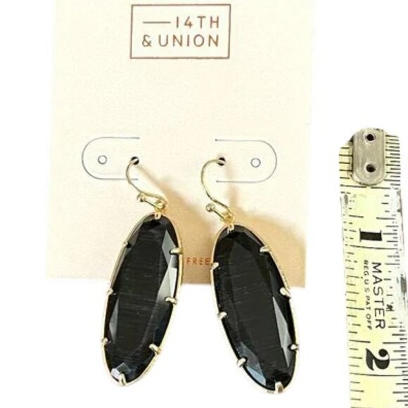 Nordstrom Rack 14th & Union Faceted Glass Drop Earrings NEW - Picture 2 of 2
